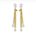 Celine Pearls Long 18K Gold Earrings product image 1, provided for visual reference and product detail review