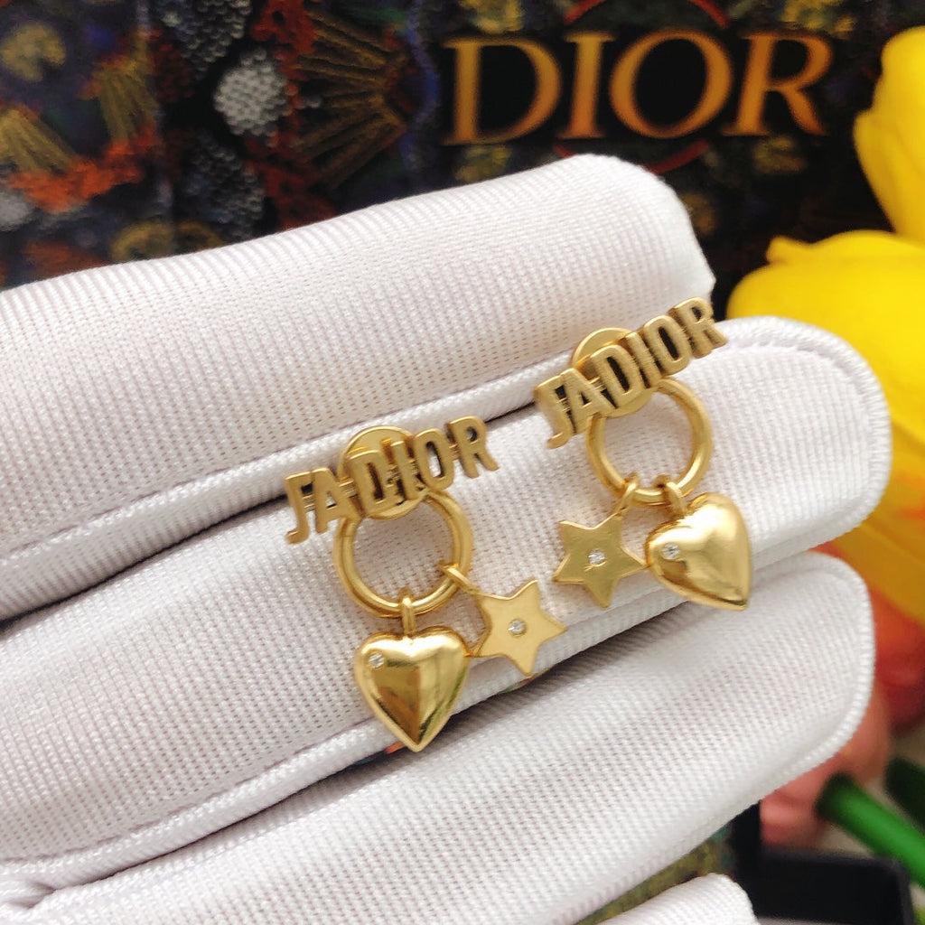 Dior J'Adior Star 18K Gold Earrings product image 2, provided for visual reference and product detail review