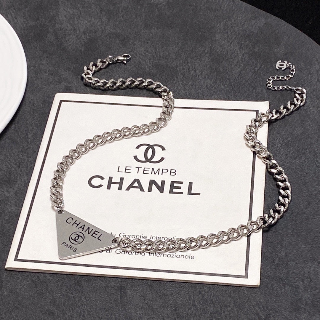 Chanel Triangle 18K Gold Necklace product image 5, provided for visual reference and product detail review