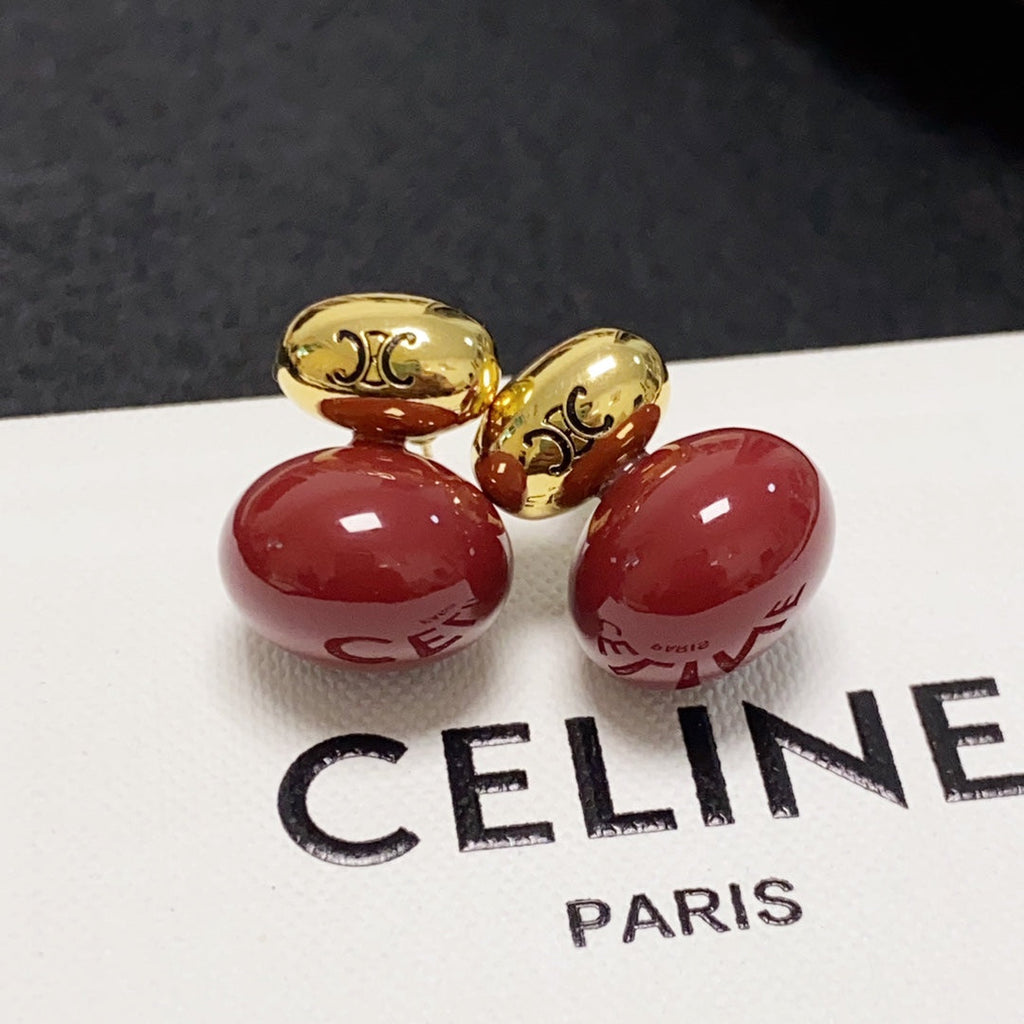 Celine Red 18K Gold Earrings product image 1, provided for visual reference and product detail review
