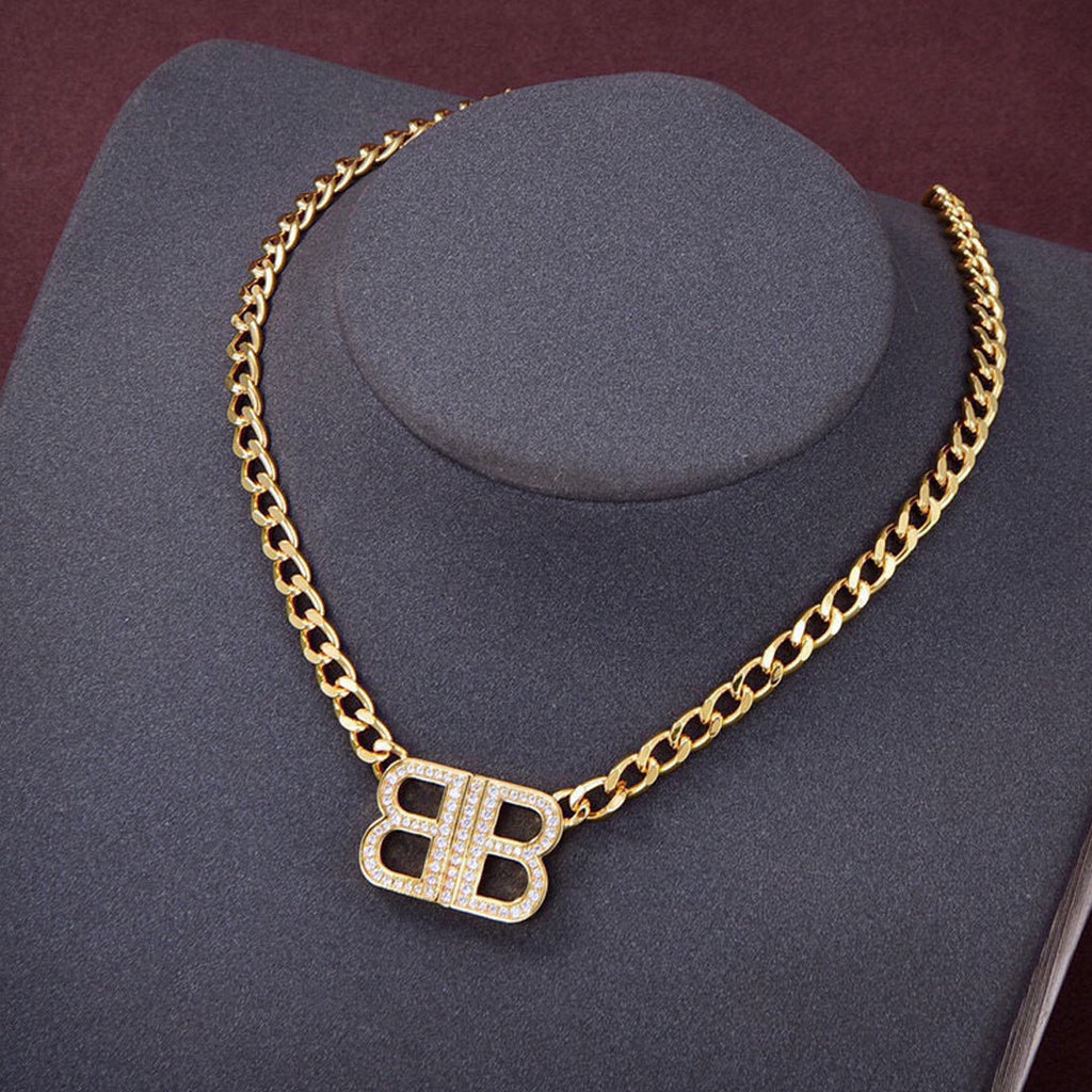 Balenciaga Icon Chain Diamonds 18K Gold Necklace product image 1, provided for visual reference and product detail review