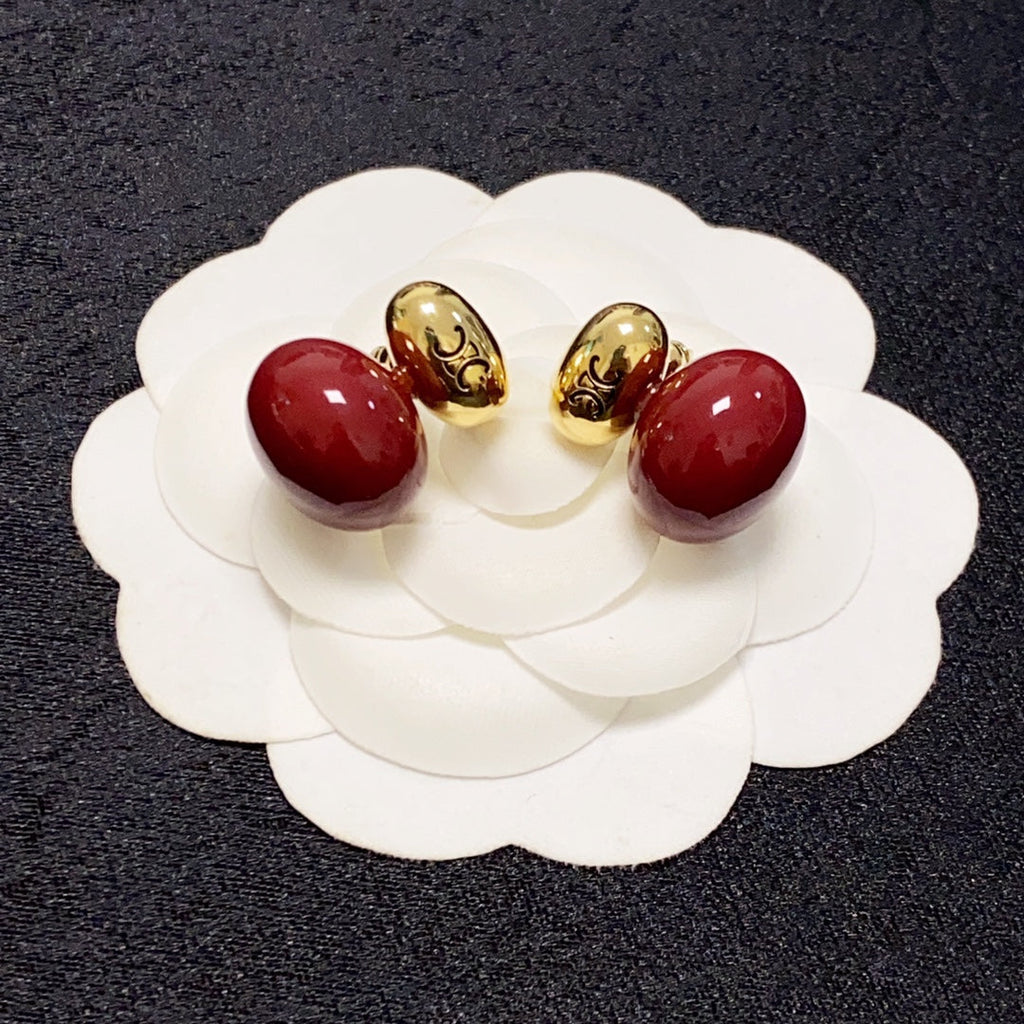 Celine Red 18K Gold Earrings product image 3, provided for visual reference and product detail review