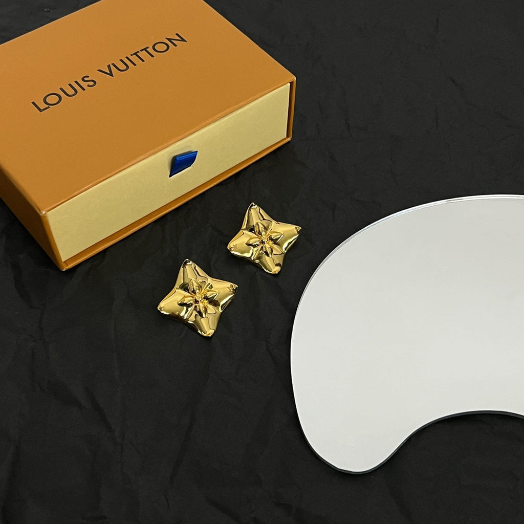 Louis Vuitton Futura 18K Gold Earrings product image 5, provided for visual reference and product detail review