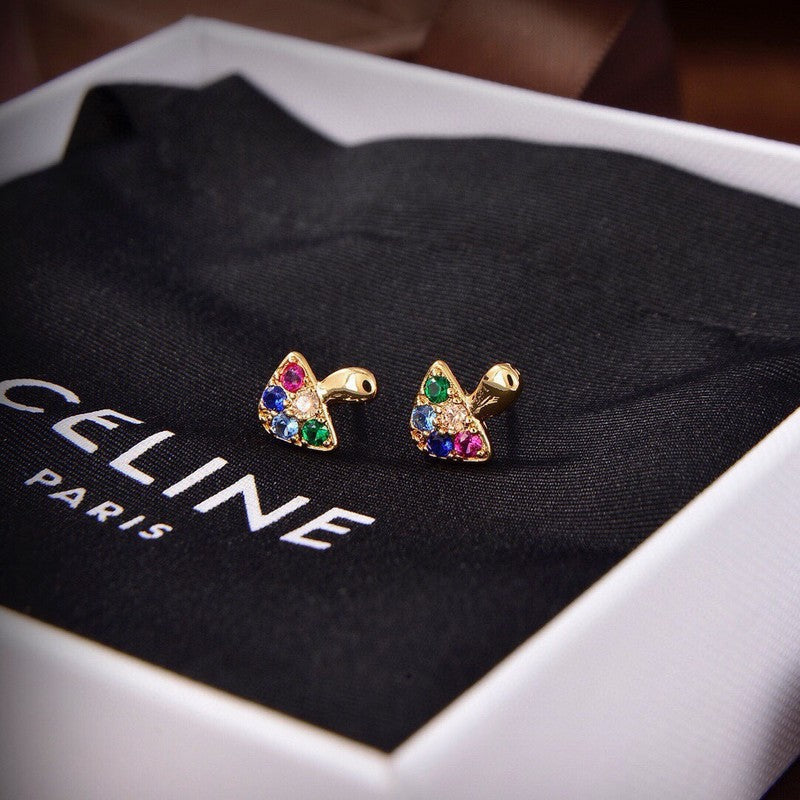 Celine Colorful Mushroom 18K Gold Earrings product image 4, provided for visual reference and product detail review
