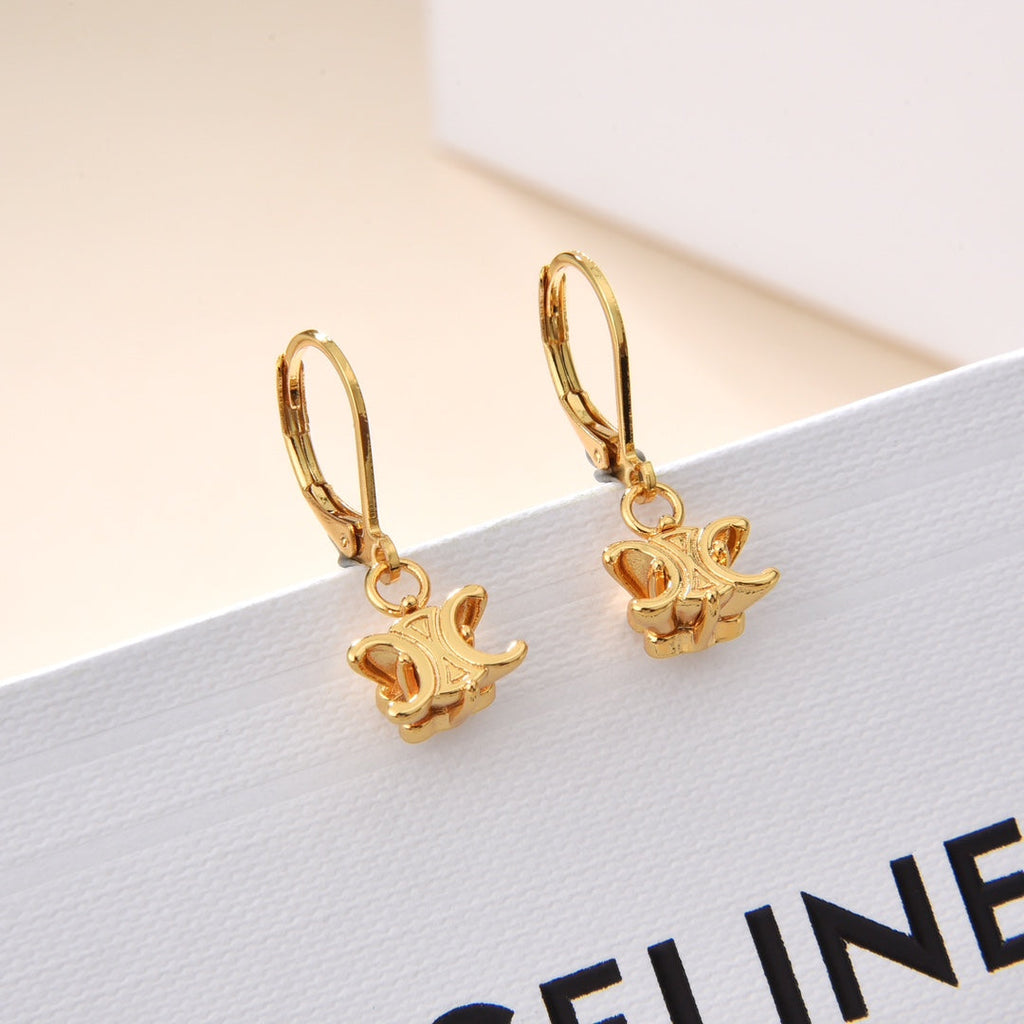 Celine Solitaire 18K Gold Earrings product image 2, provided for visual reference and product detail review