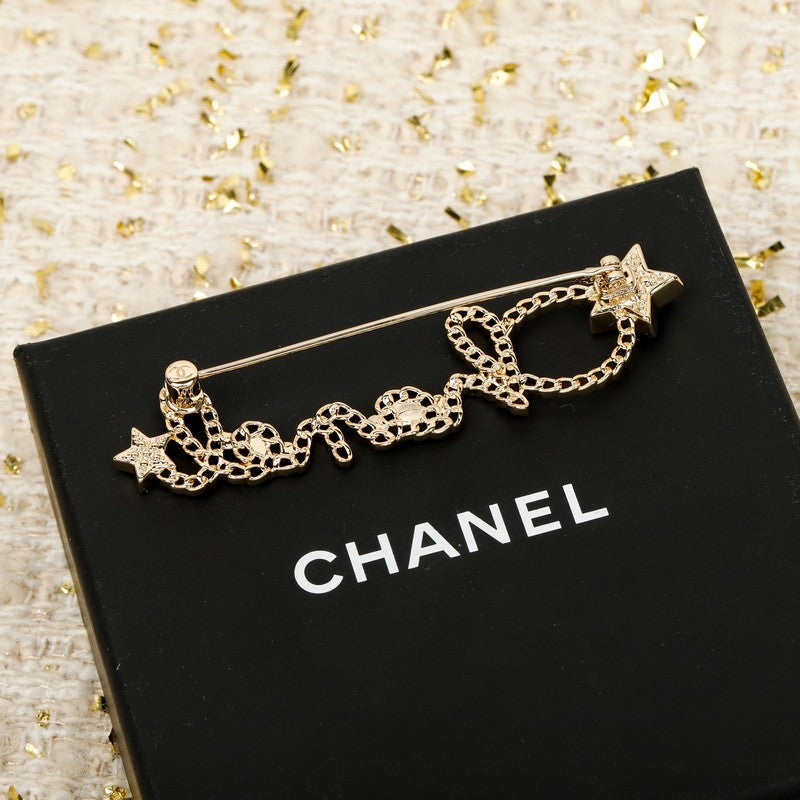 Chanel Leather Gold 18K Gold Brooch product image 2, provided for visual reference and product detail review