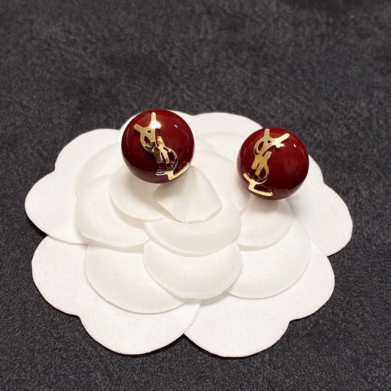 YSL White & Red 18K Gold Earrings product image 11, provided for visual reference and product detail review
