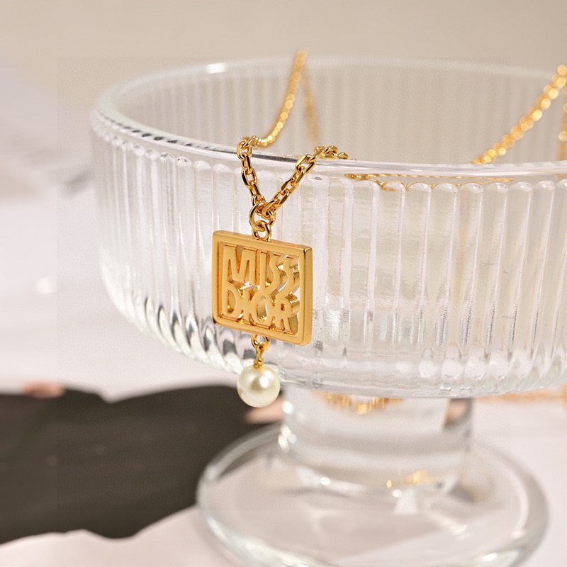 Dior Square 18K Gold Necklace product image 5, provided for visual reference and product detail review