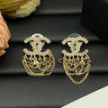 Chanel Pearl Chain Link 18K Gold Earrings product image 1, provided for visual reference and product detail review