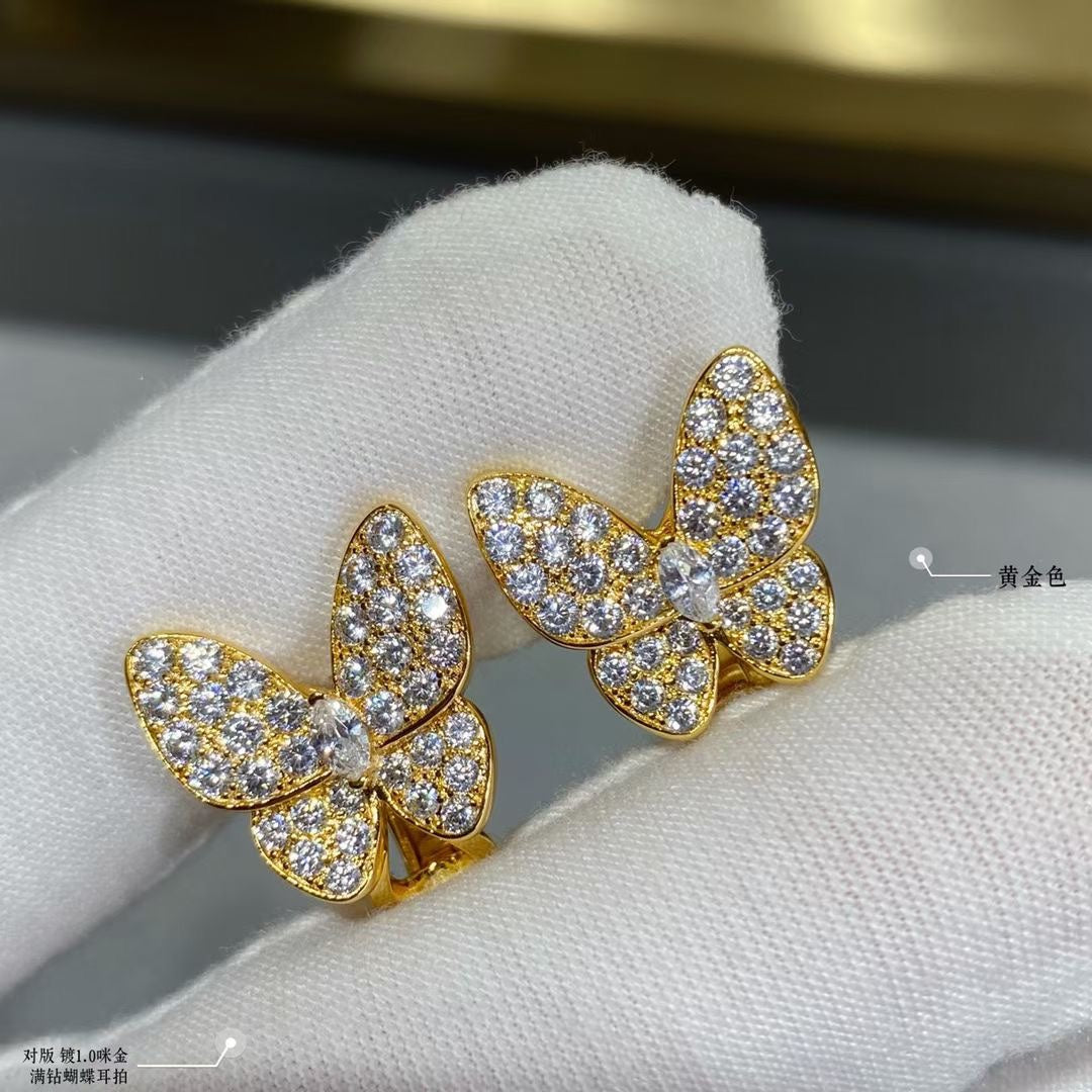 Two Butterfly Diamonds 18K Gold Earrings product image 6, provided for visual reference and product detail review