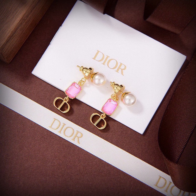 Dior Petit Crystal 18K Gold Earrings product image 2, provided for visual reference and product detail review