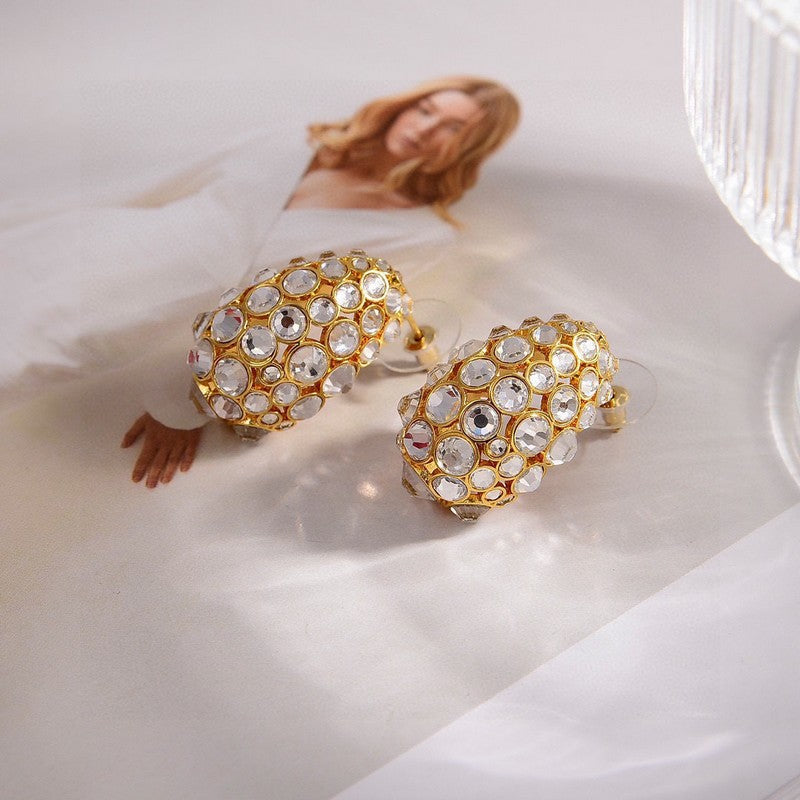 Valentino Crystal 18K Gold Earrings product image 4, provided for visual reference and product detail review