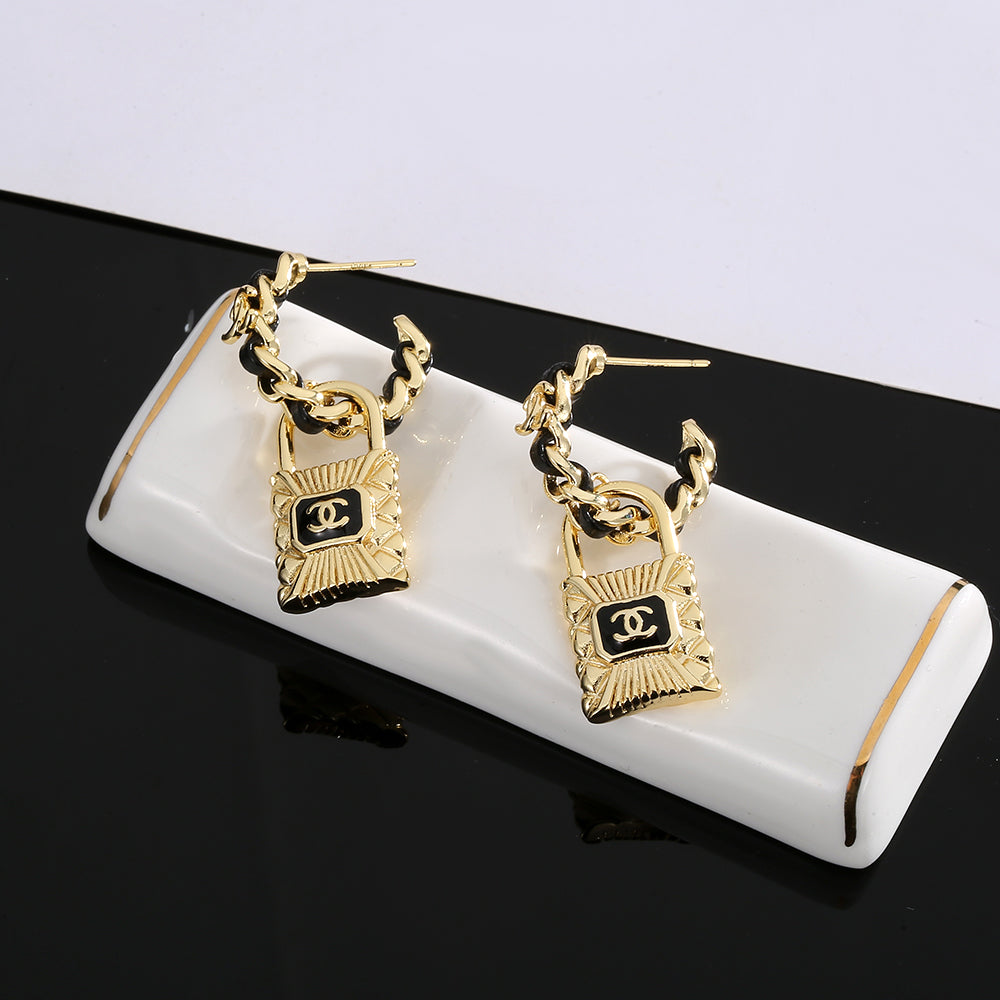 Chanel Lock 18K Gold Earrings product image 6, provided for visual reference and product detail review