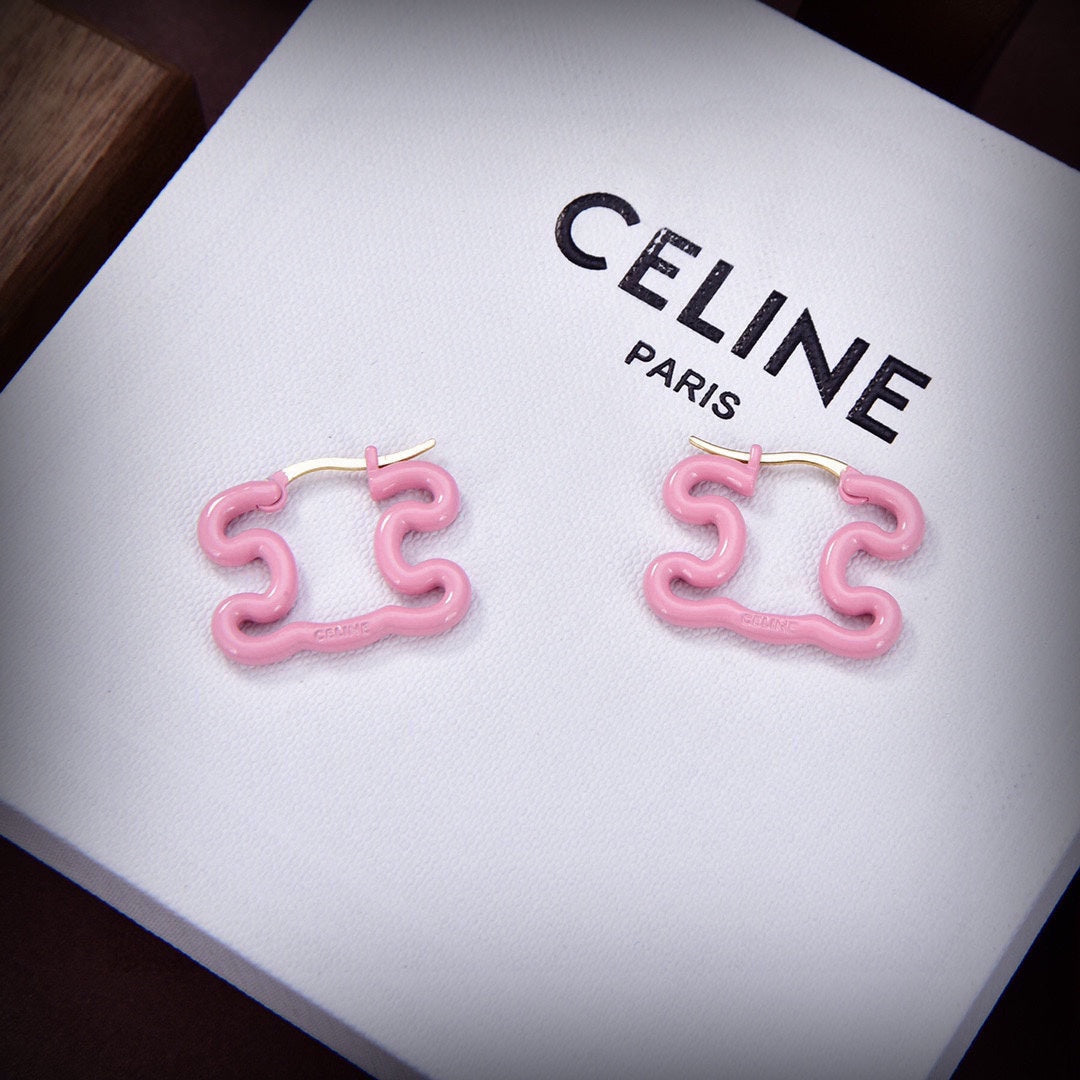 Celine Color Resin 18K Gold Earrings product image 2, provided for visual reference and product detail review