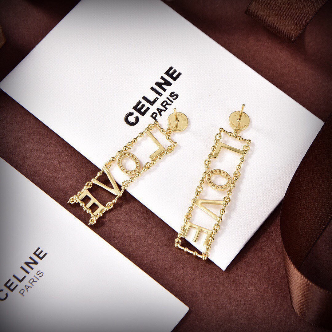 Celine LOVE Diamonds 18K Gold Earrings product image 5, provided for visual reference and product detail review