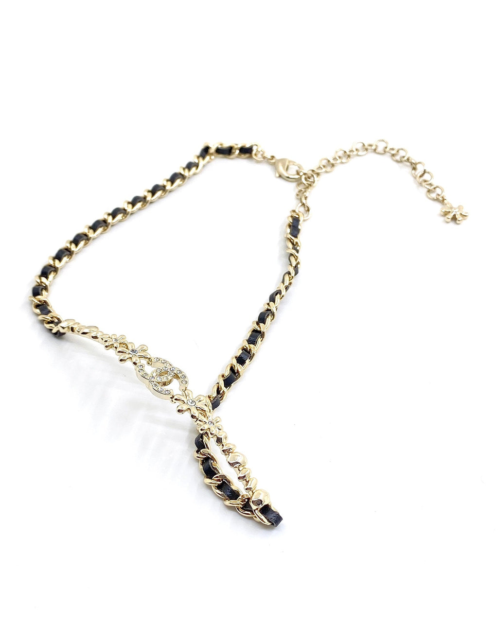 Chanel Leather Choker 18K Gold Necklace product image 4, provided for visual reference and product detail review