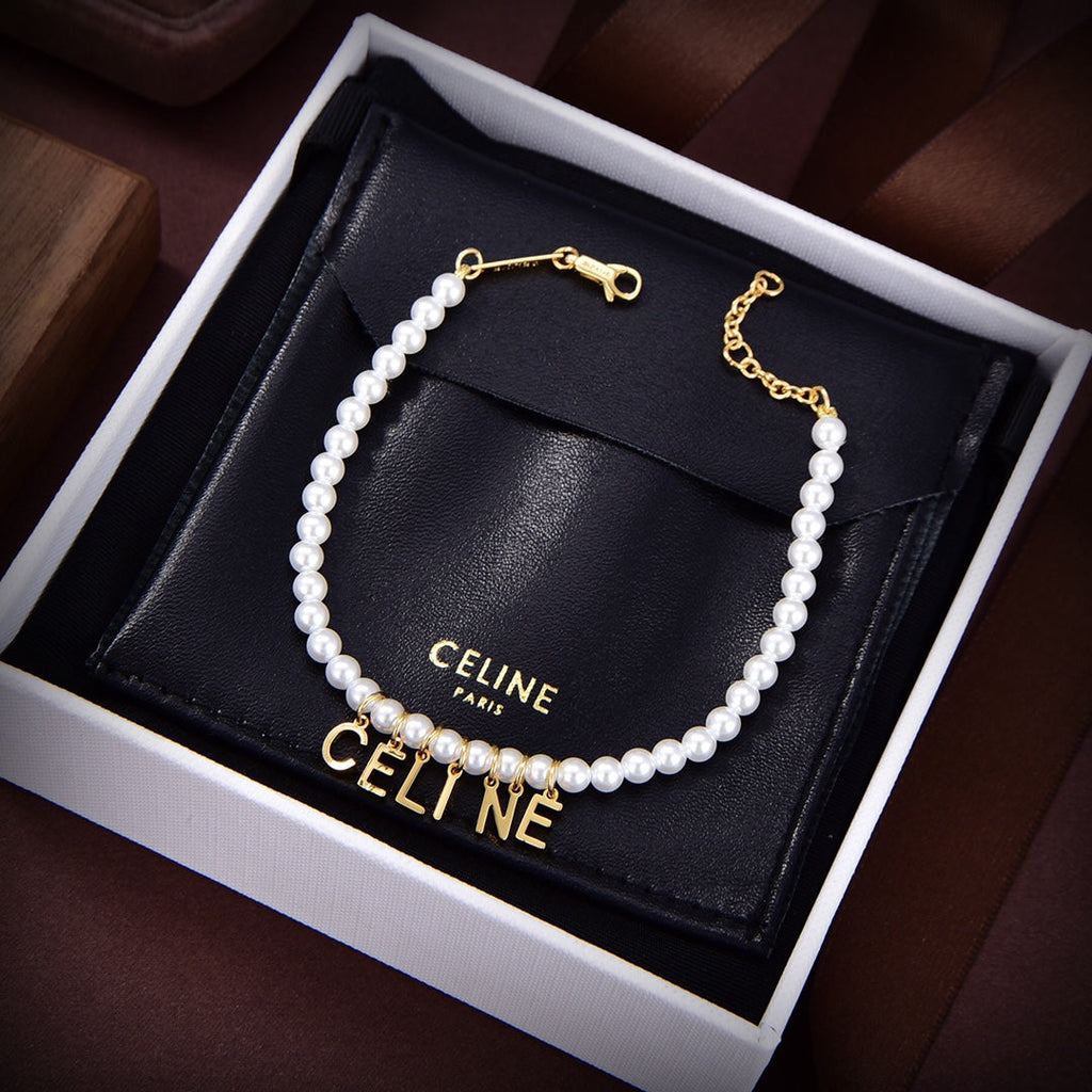 Celine Paris Pearl 18K Gold Necklace product image 4, provided for visual reference and product detail review