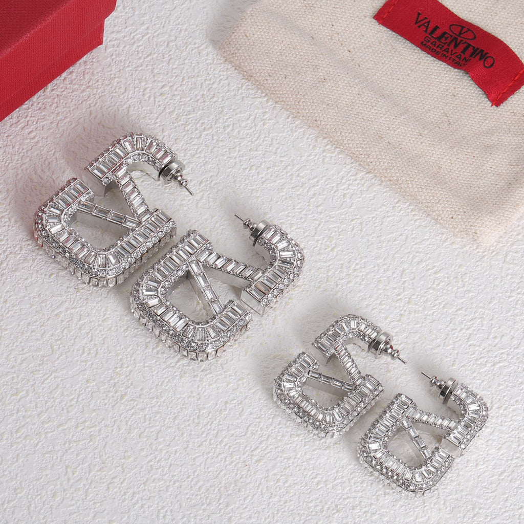 Valentino Crystals 18K Gold Earrings product image 4, provided for visual reference and product detail review