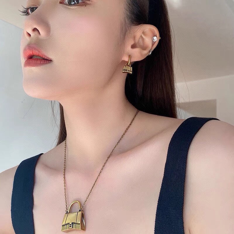 Balenciaga Hourglass Bag 18K Gold Necklace product image 5, provided for visual reference and product detail review