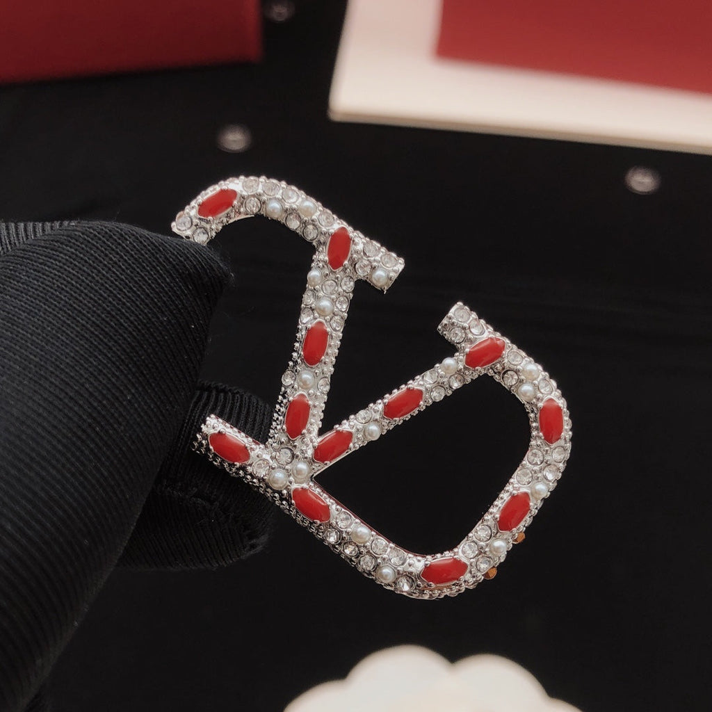 Valentino Red Crystal 18K Gold Earrings product image 10, provided for visual reference and product detail review