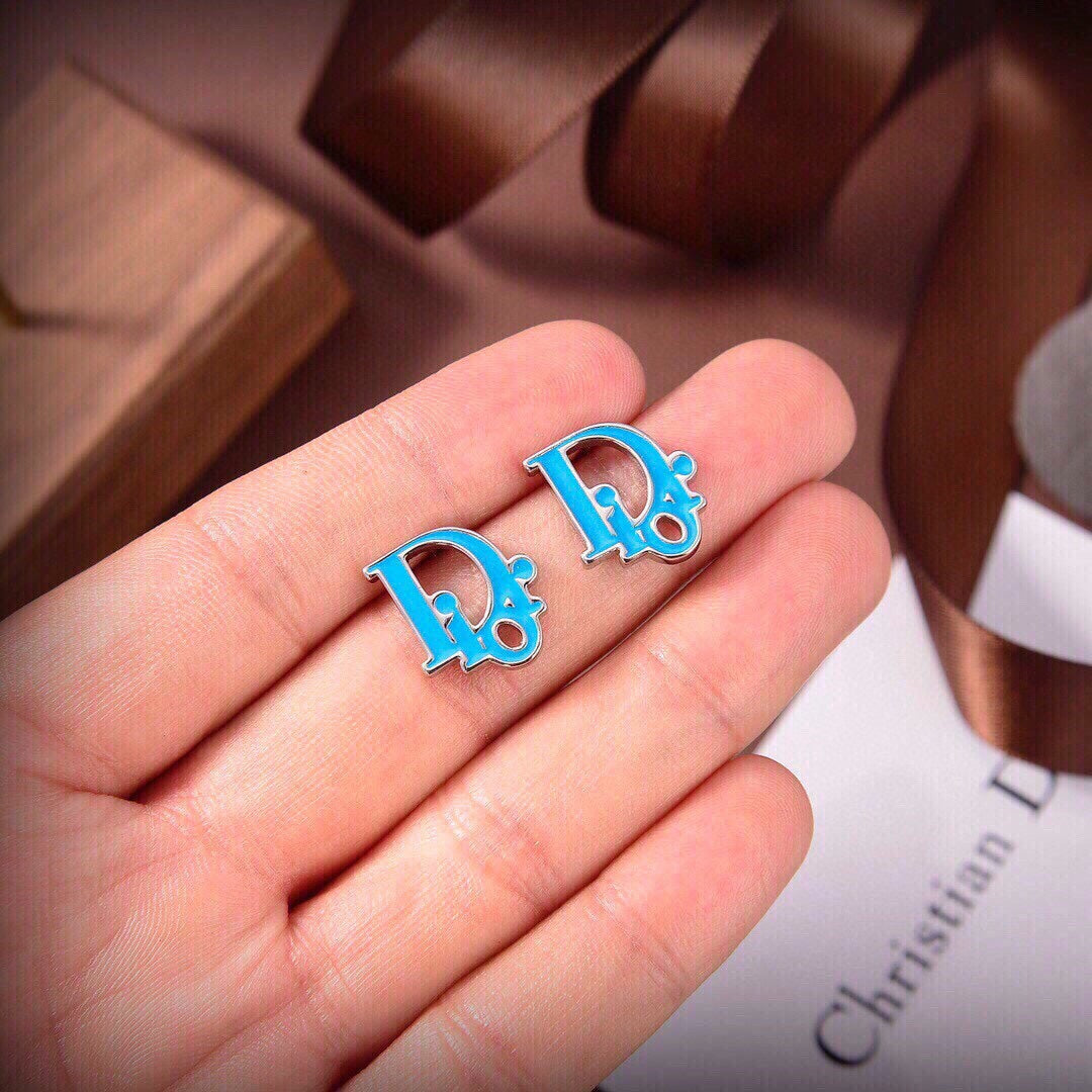Dior Blue 18K Gold Earrings product image 4, provided for visual reference and product detail review