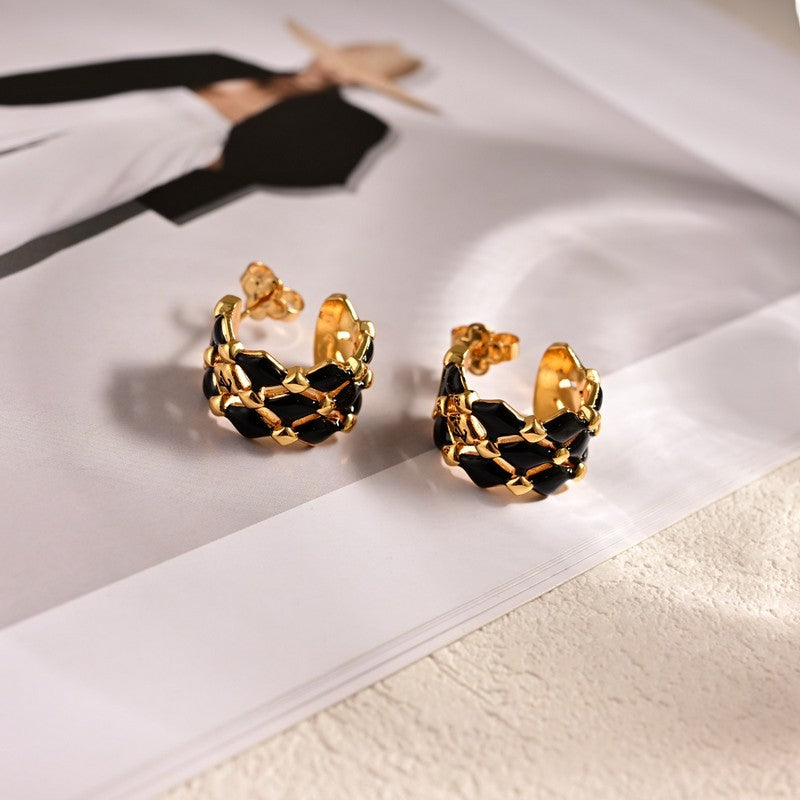 Louis Vuitton Leather 18K Gold Earrings product image 4, provided for visual reference and product detail review