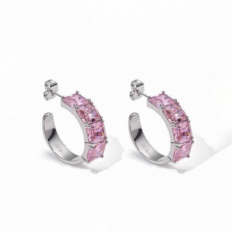 Celine Pink Crystal 18K Gold Earrings product image 1, provided for visual reference and product detail review