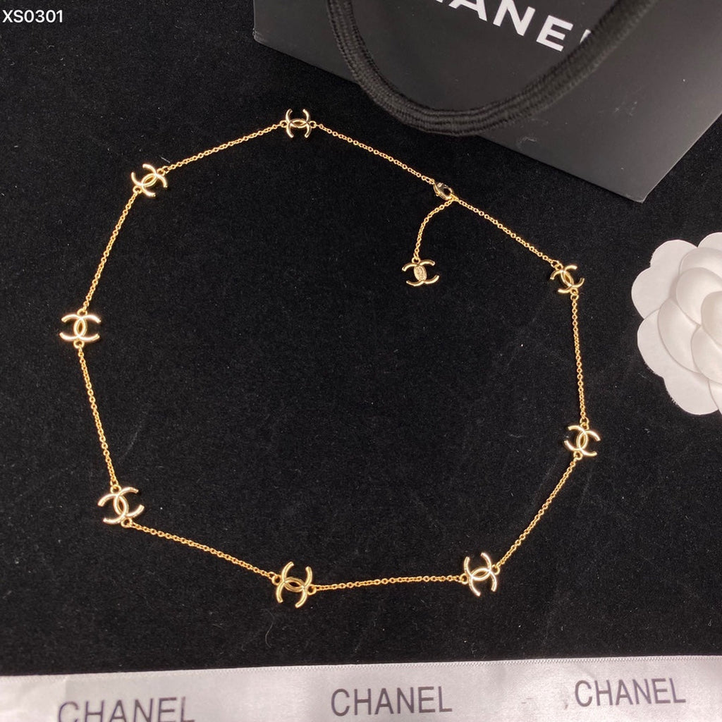 Chanel Multi-Logo 18K Gold Necklace product image 4, provided for visual reference and product detail review