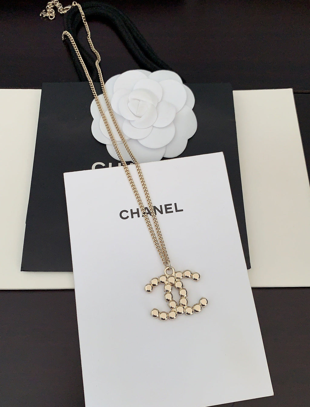 Chanel Color Crystals 18K Gold Necklace product image 4, provided for visual reference and product detail review