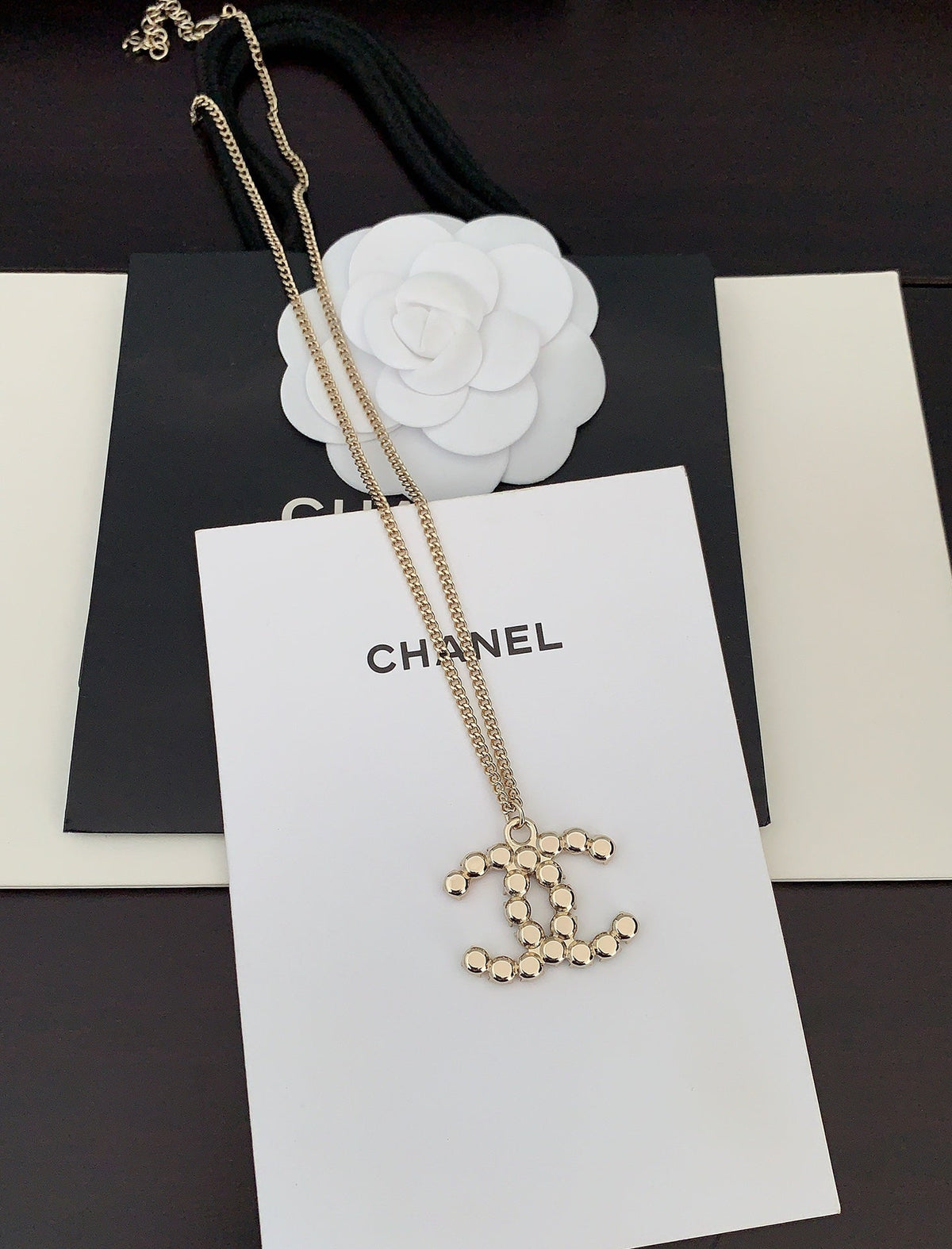 Chanel Color Crystals 18K Gold Necklace product image 4, provided for visual reference and product detail review