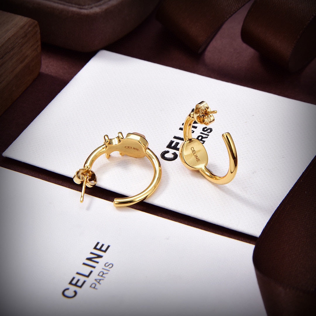 Celine Indie Hoops 18K Gold Earrings product image 6, provided for visual reference and product detail review