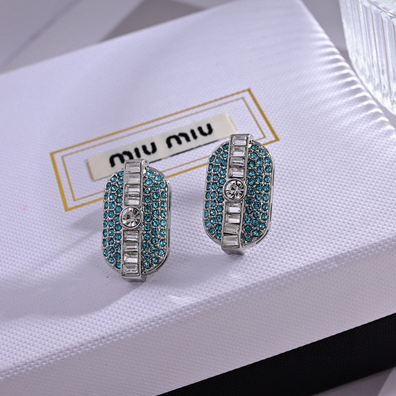 Miu Green Crystals 18K Gold Earrings product image 1, provided for visual reference and product detail review