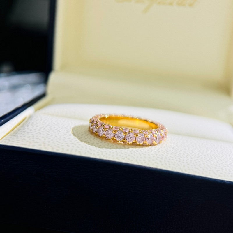 Tiffany Pink Crystal 18K Gold Ring product image 5, provided for visual reference and product detail review