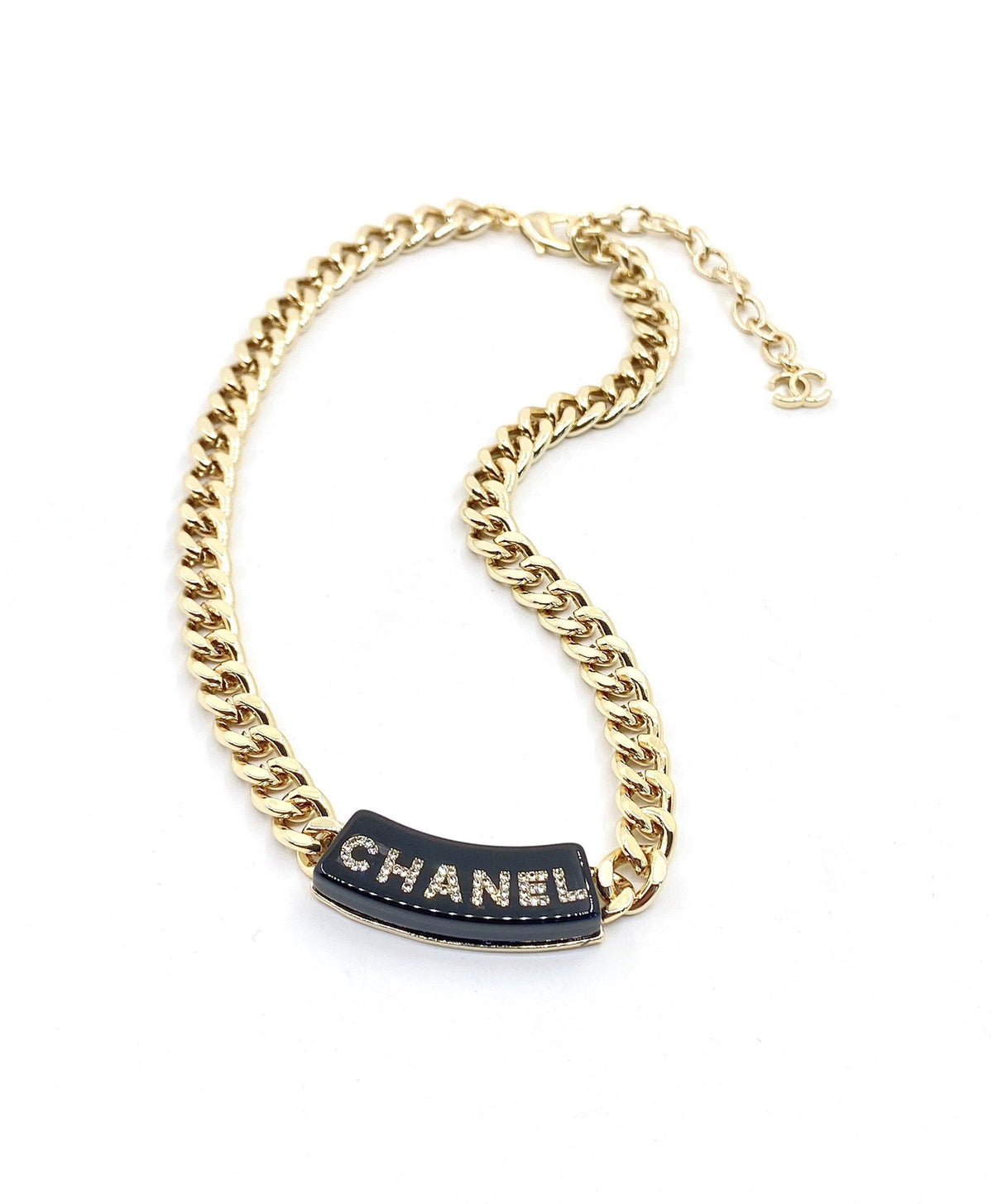 Chanel Black Logo Chain 18K Gold Necklace product image 4, provided for visual reference and product detail review