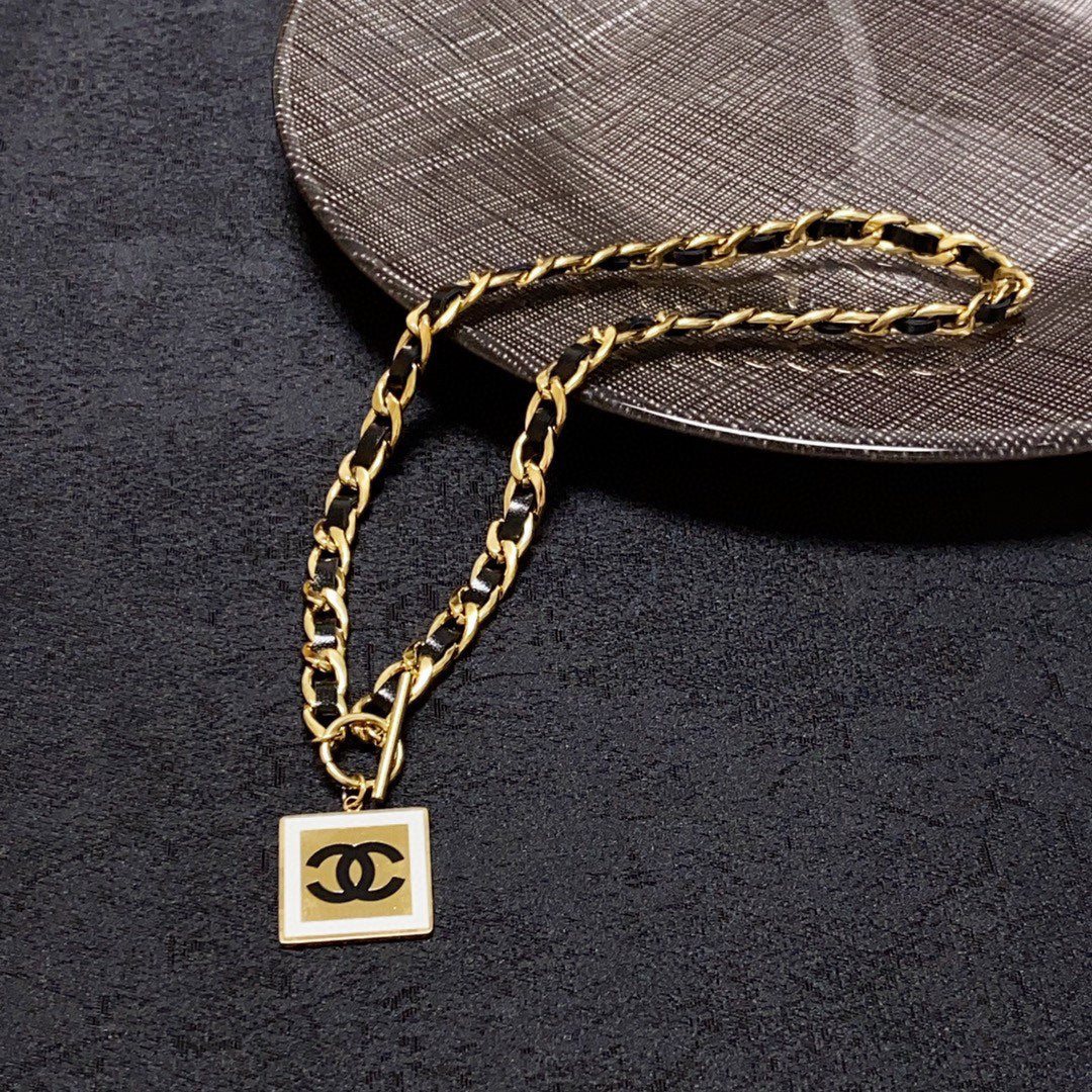 Chanel Leather Choker 18K Gold Necklace product image 5, provided for visual reference and product detail review