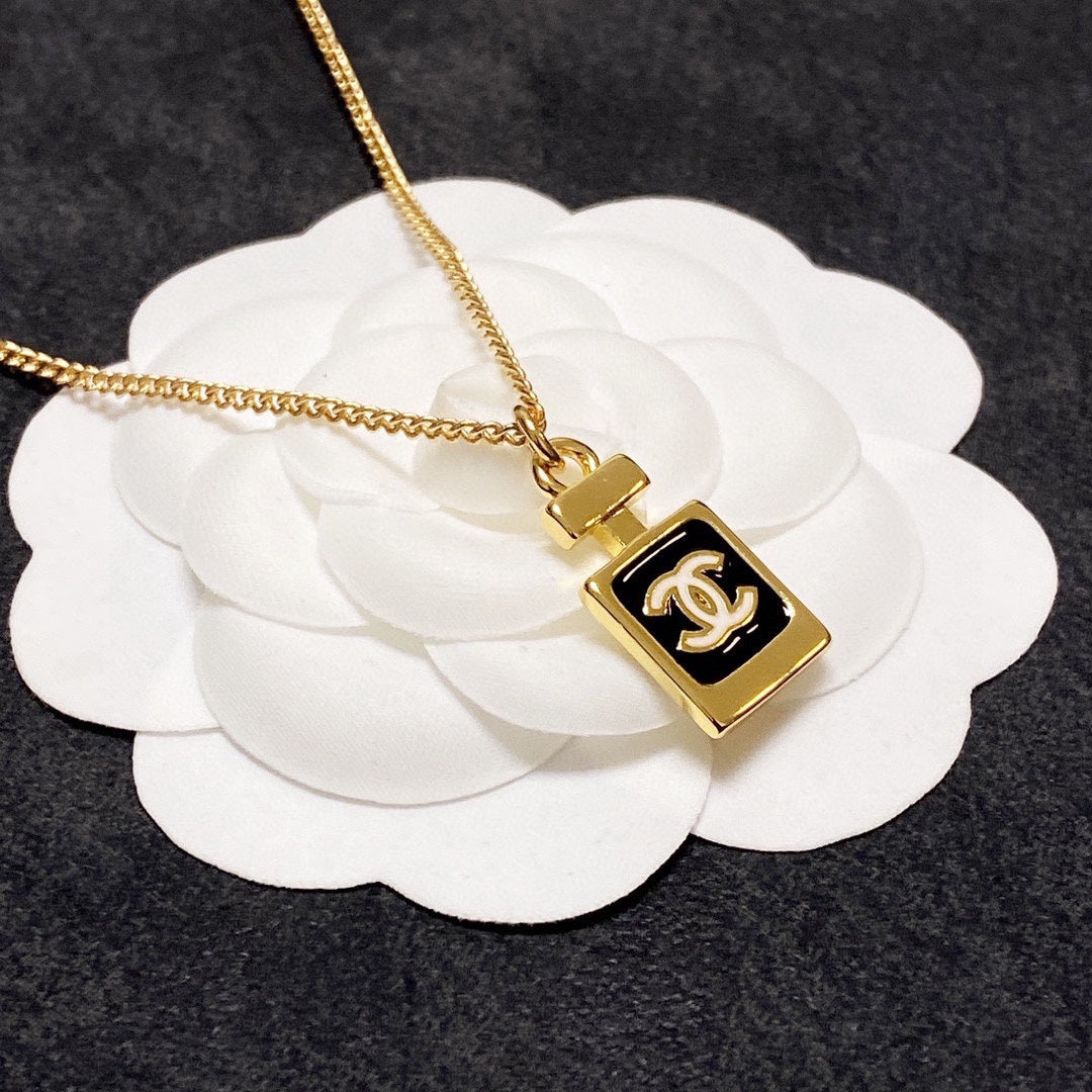 Chanel Perfume Bottle 18K Gold Necklace product image 5, provided for visual reference and product detail review