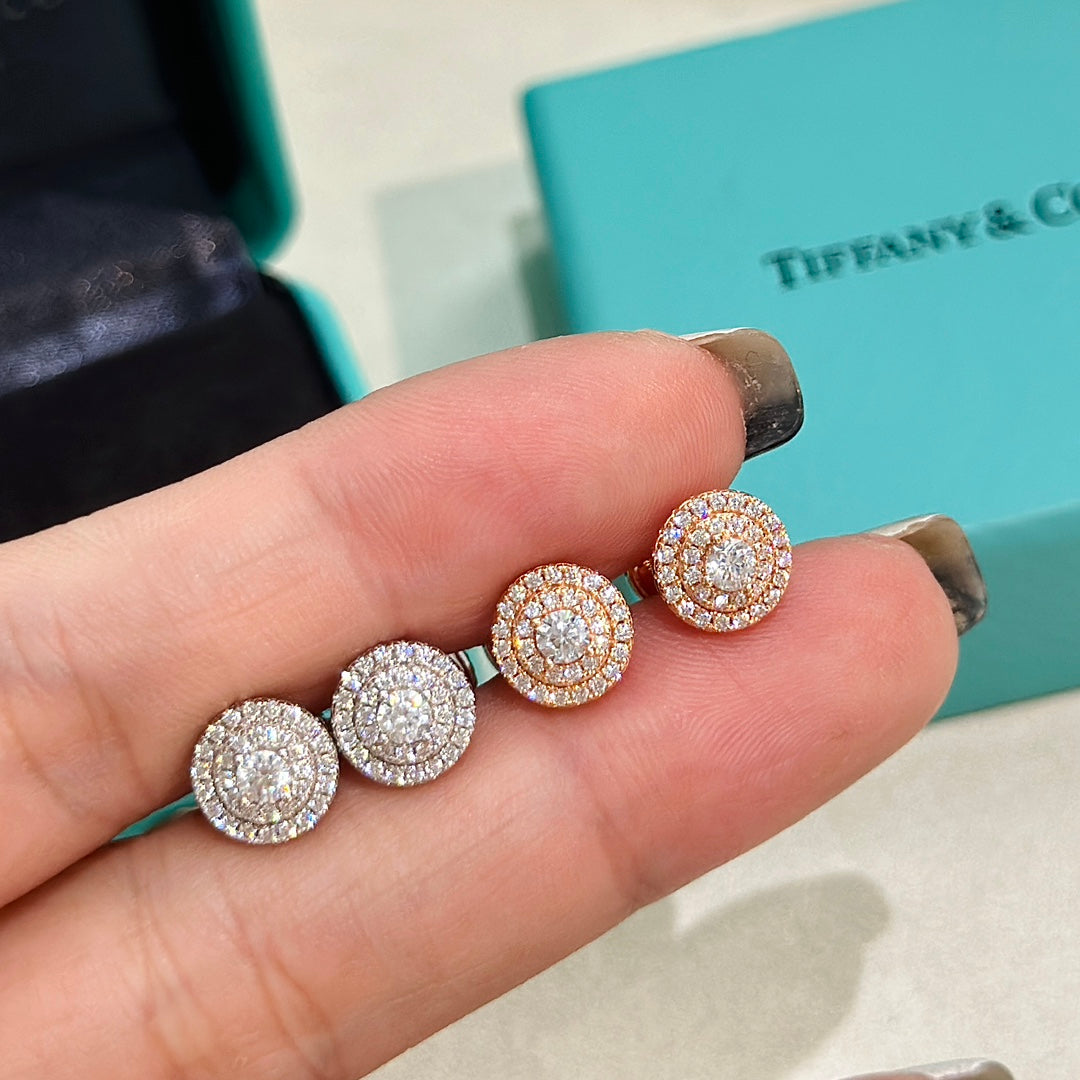 Tiffany Soleste Diamonds 18K Rose Gold Earrings product image 4, provided for visual reference and product detail review