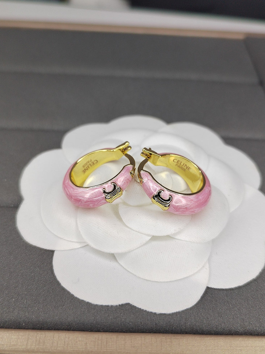 Celine Pink 18K Gold Earrings product image 4, provided for visual reference and product detail review