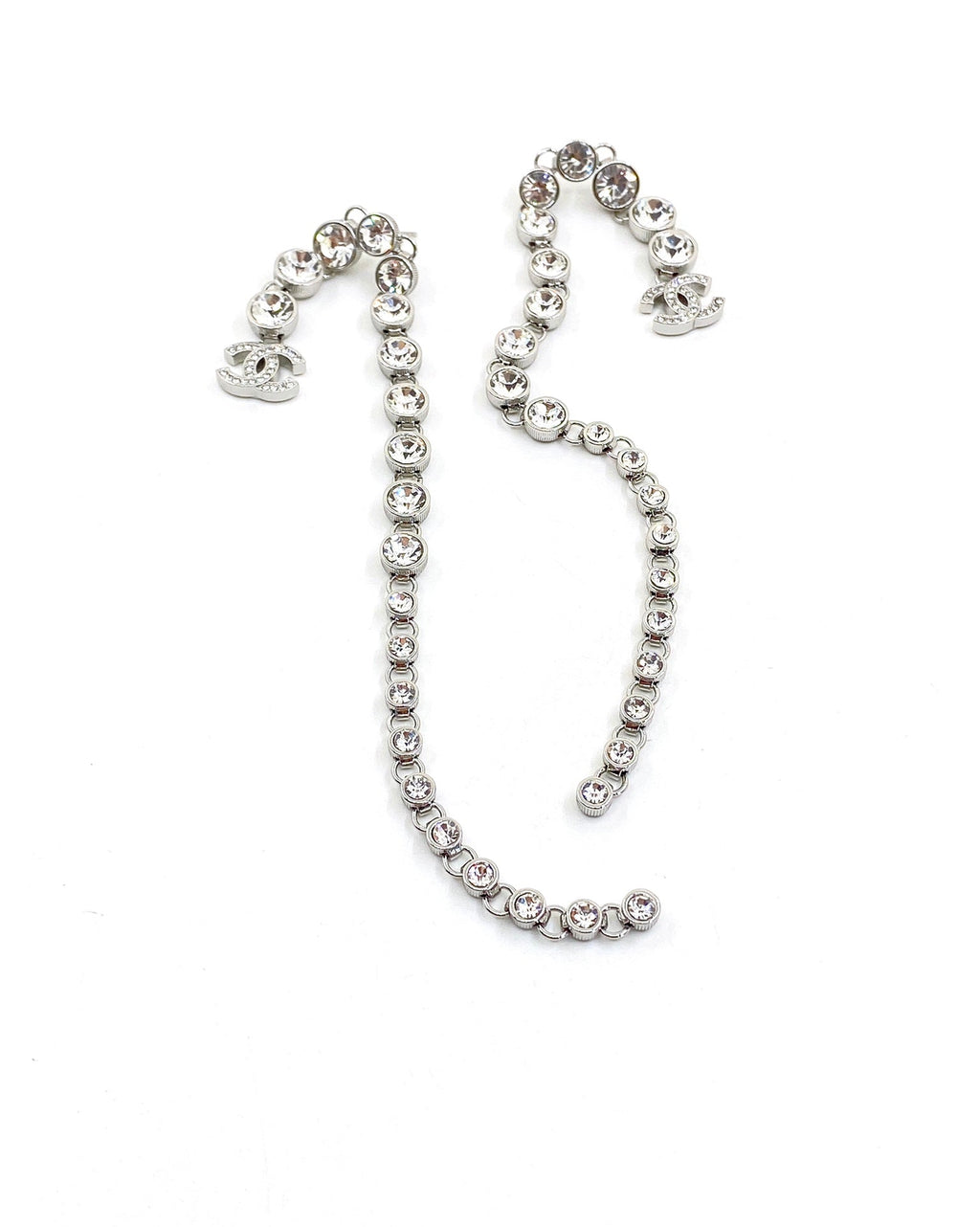 Chanel Long Crystal 18K Gold Earrings product image 4, provided for visual reference and product detail review