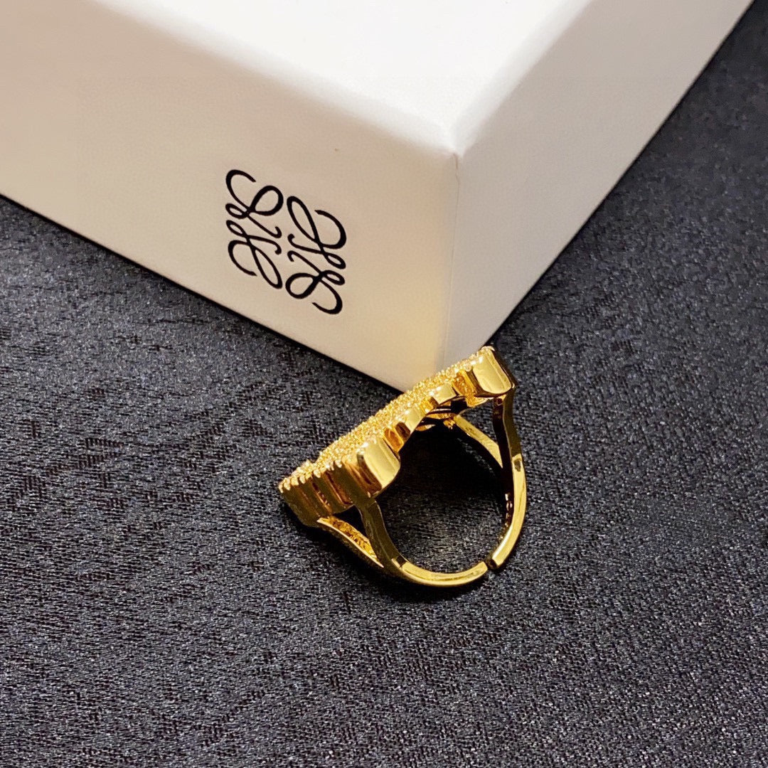 LOEWE Anagram Crystals 18K Gold Ring product image 9, provided for visual reference and product detail review