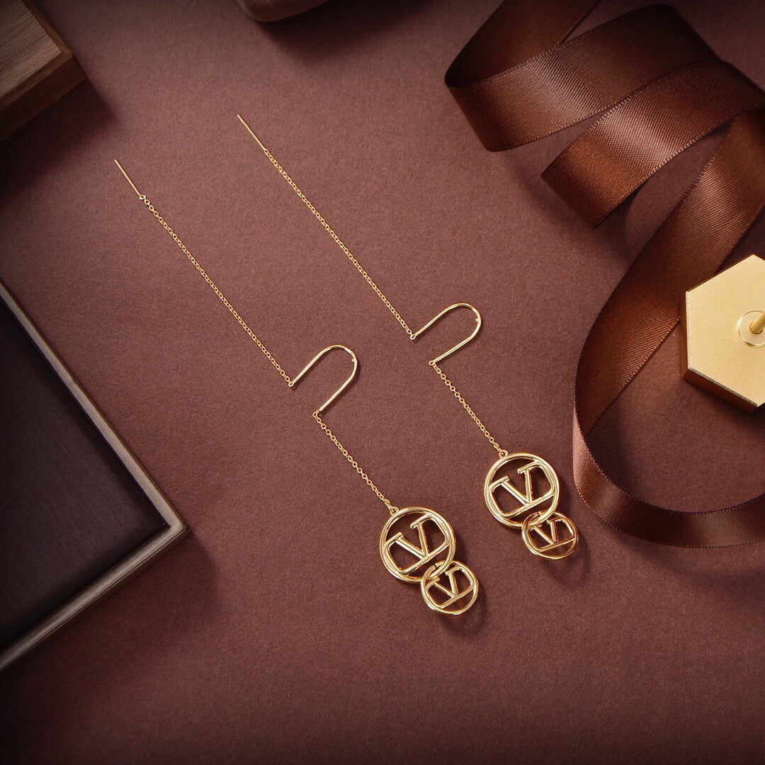 Valentino Long 18K Gold Earrings product image 6, provided for visual reference and product detail review