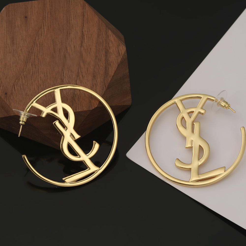 YSL Monogram 18K Gold Earrings product image 4, provided for visual reference and product detail review