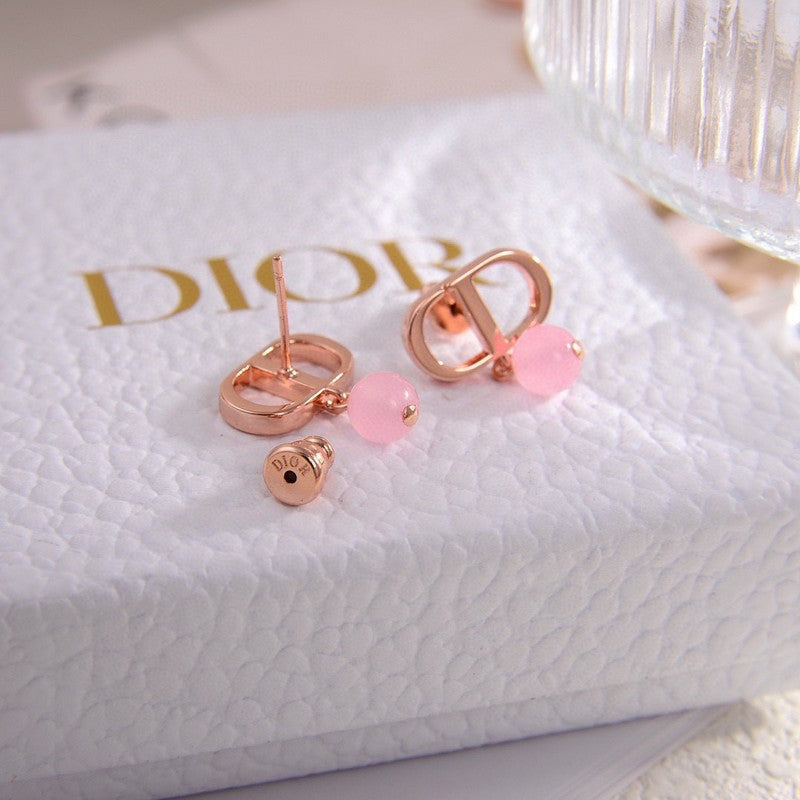 Dior Petit Pink 18K Gold Earrings product image 3, provided for visual reference and product detail review