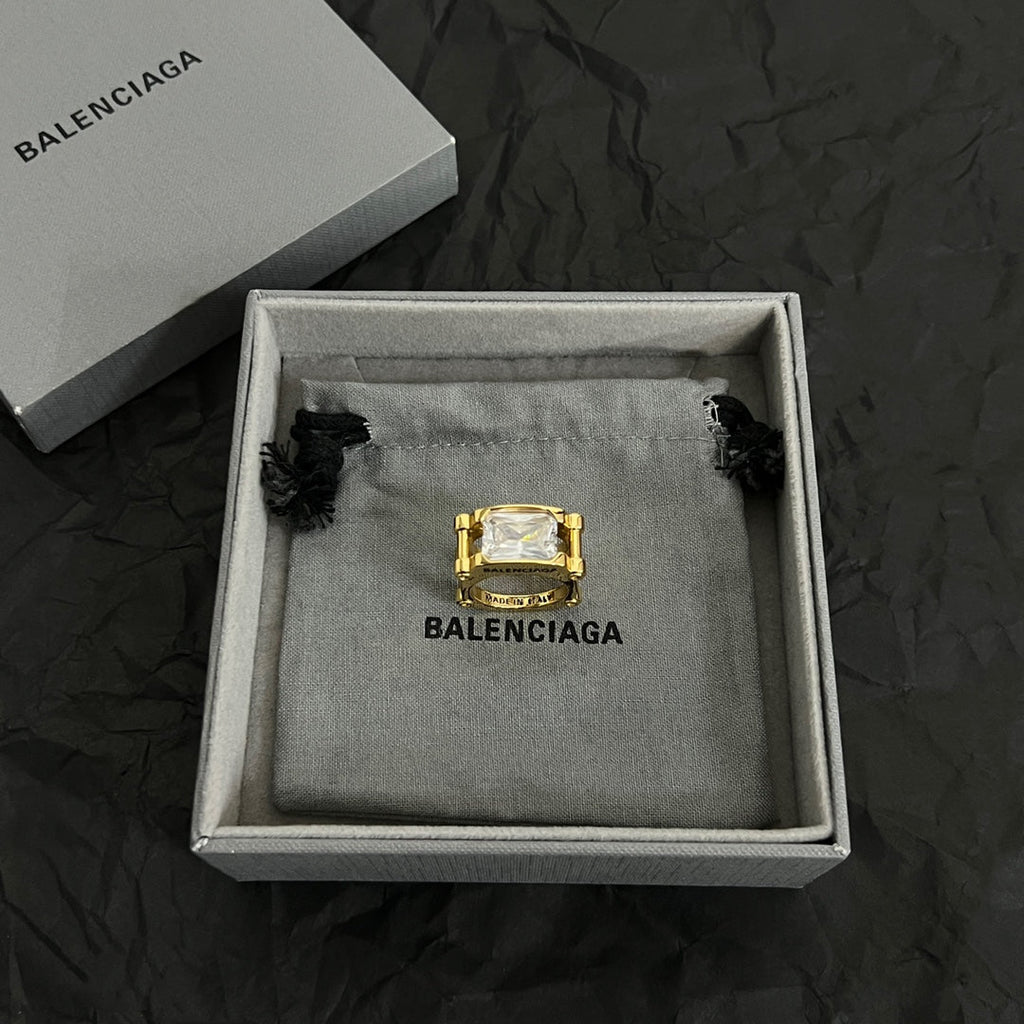 Balenciaga Crystal 18K Gold Ring product image 5, provided for visual reference and product detail review
