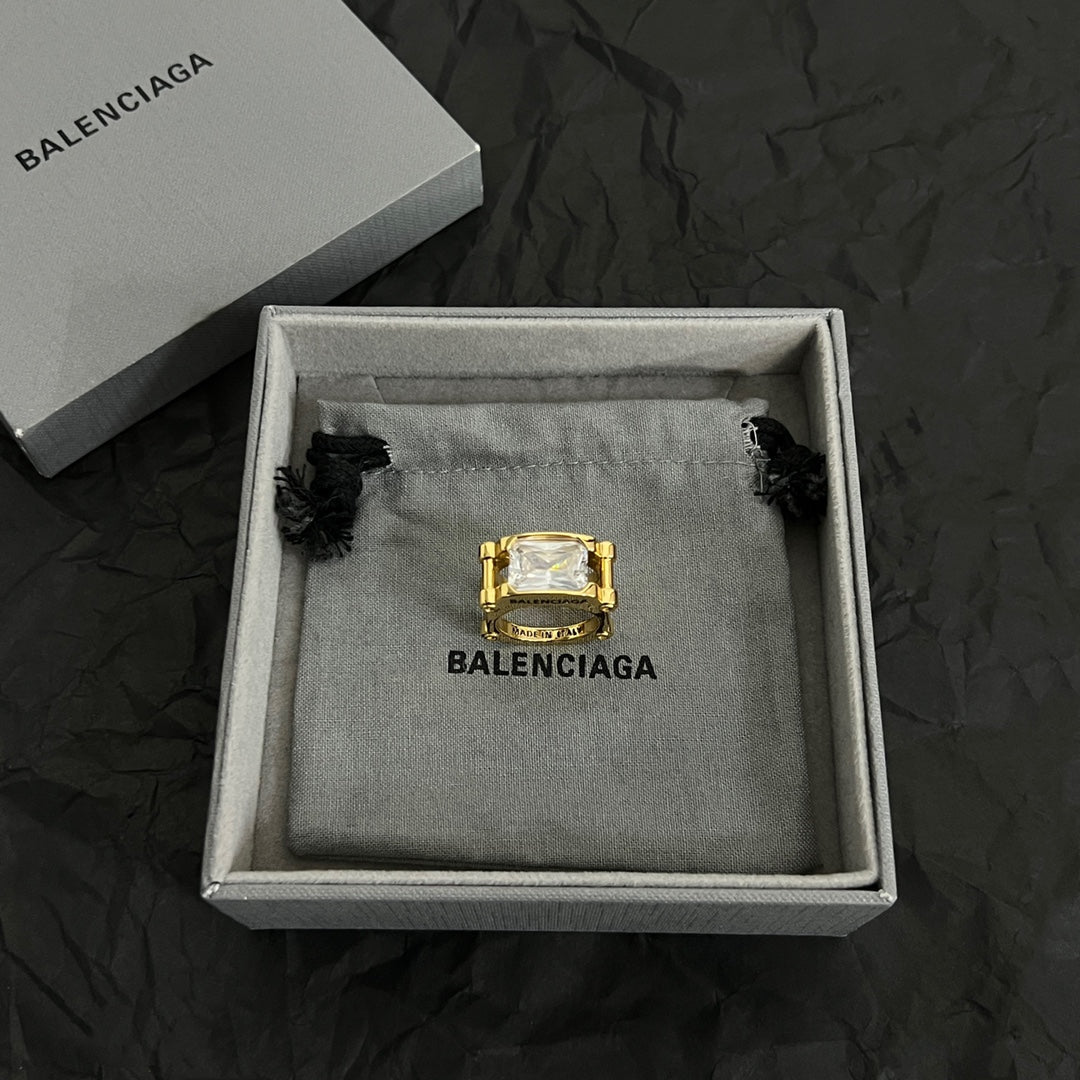 Balenciaga Crystal 18K Gold Ring product image 5, provided for visual reference and product detail review