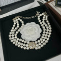 Chanel Choker Pearl Chain 18K Gold Necklace product image 1, provided for visual reference and product detail review