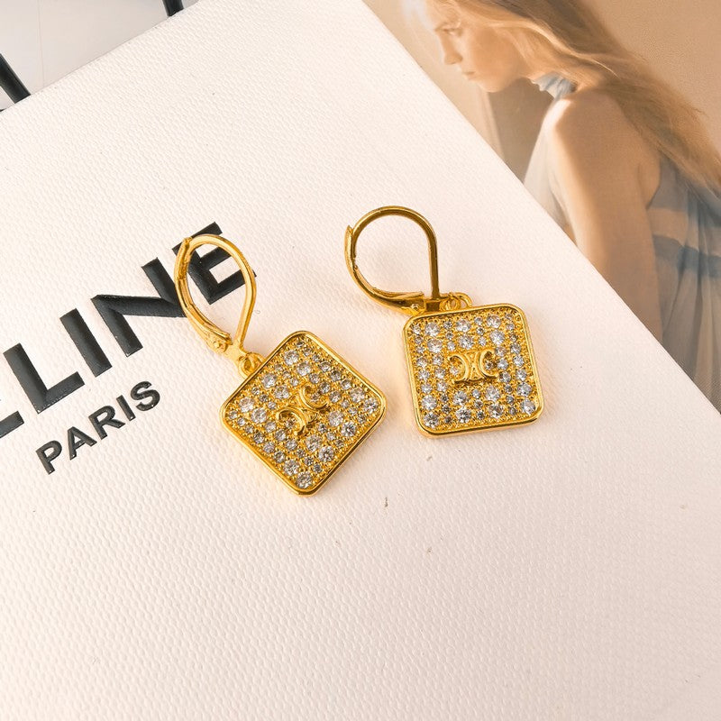 Celine Diamond 18K Gold Earrings product image 2, provided for visual reference and product detail review