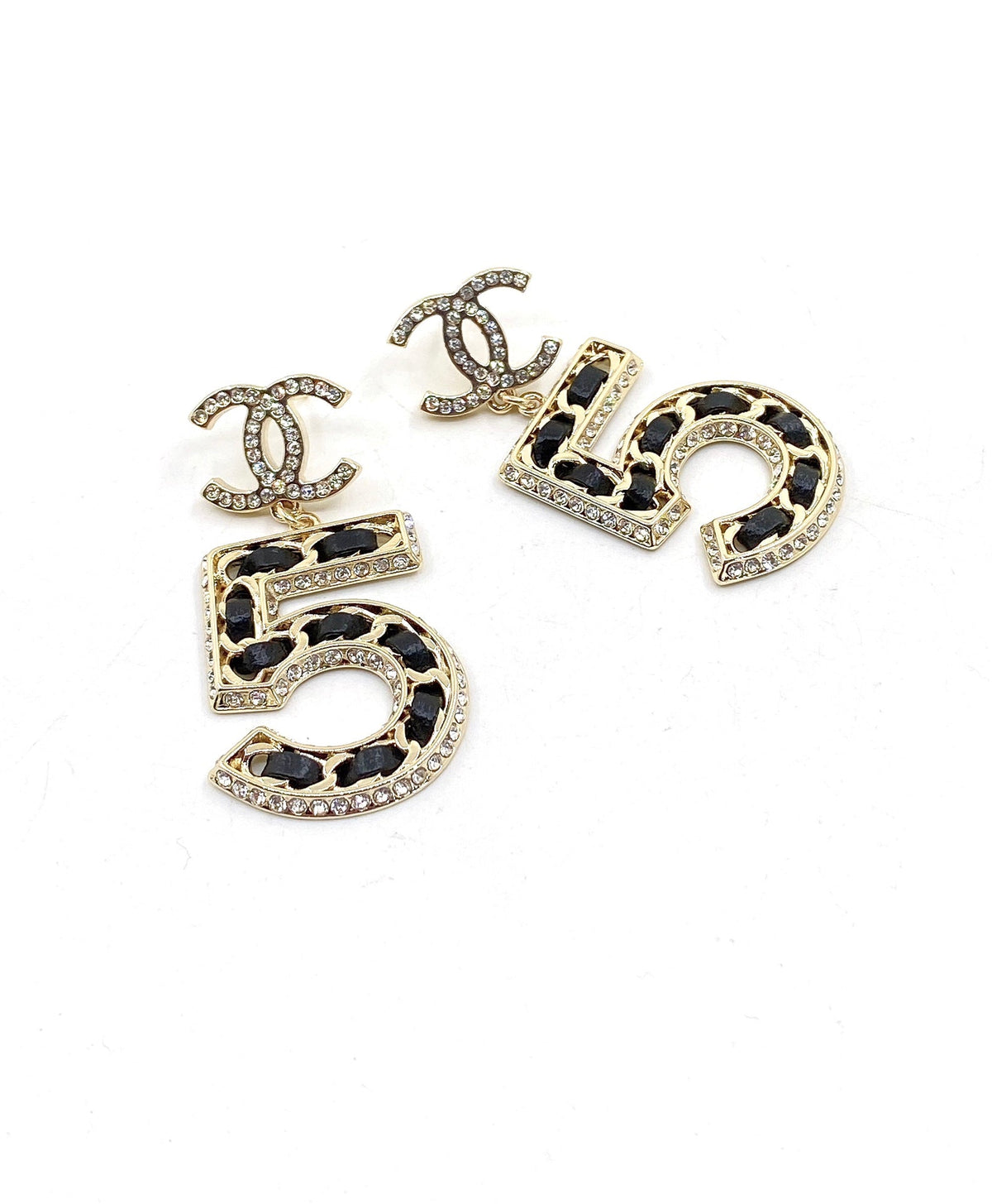 Chanel No. 5 Perfume 18K Gold Earrings product image 3, provided for visual reference and product detail review