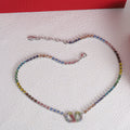 Valentino Multi-Color Crystals 18K Gold Necklace product image 1, provided for visual reference and product detail review