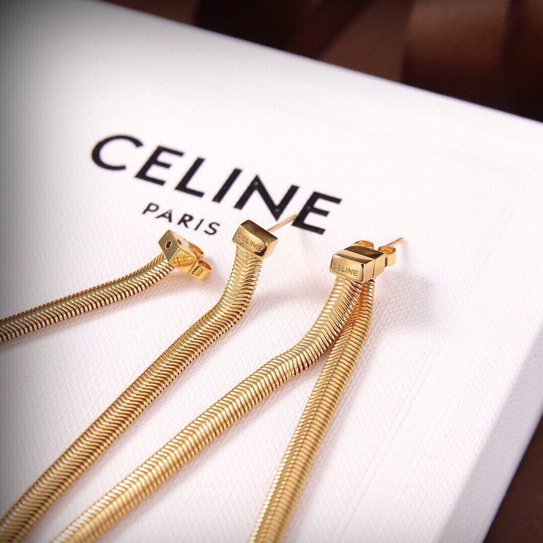 Celine Tassel 18K Gold Earrings product image 6, provided for visual reference and product detail review